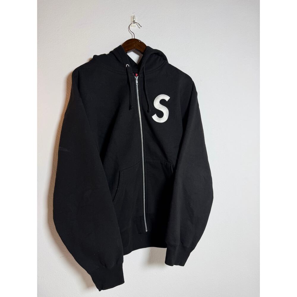 Supreme S logo Zip Up Hooded Sweatshirt